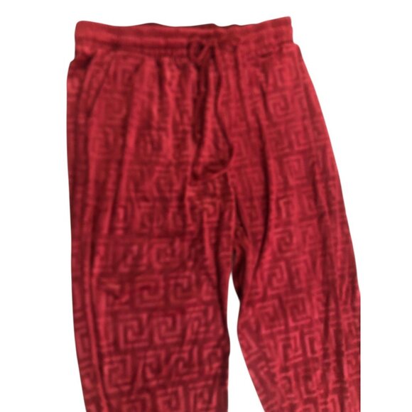 Ellie & Kate Deep Red Printed Casual Joggers Drawstring Waist Sz 1XL - Picture 8 of 12
